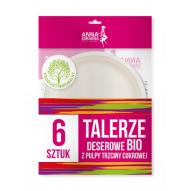 AZ Talerze deserowe bio z pulpy trzciny cukrowej 6szt