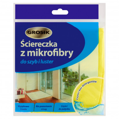 Grosik Ściereczka z mikrofibry do szyb i luster 30 x 30 cm