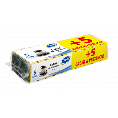 Stella Gąbki do zmywania duże 5 szt + 5 gratis