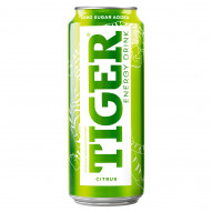 Tiger Gazowany owocowy napój energetyzujący o smaku limonki i cytryny 500 ml