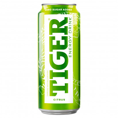 Tiger Gazowany owocowy napój energetyzujący o smaku limonki i cytryny 500 ml