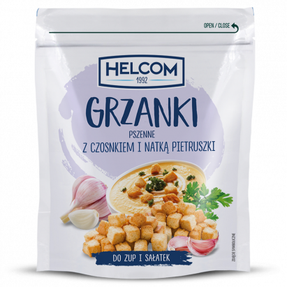 Grzanki pszenne z czosnkiem i natką pietruszki 100 g HELCOM