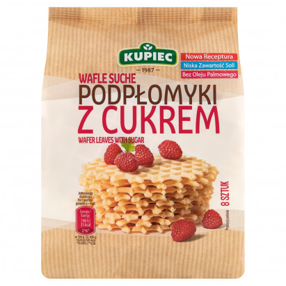 Kupiec Wafle suche podpłomyki z cukrem 70 g (8 sztuk)