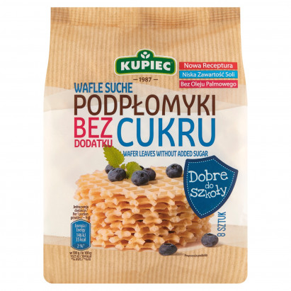 Kupiec Wafle suche podpłomyki bez dodatku cukru 70 g (8 sztuk)