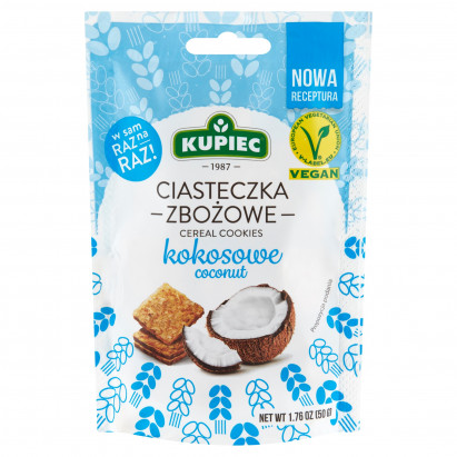 Kupiec Ciasteczka zbożowe kokosowe 50 g