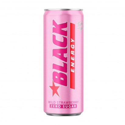 Black Energy Zero Sugar Wild Strawberry Gazowany napój energetyzujący 250 ml