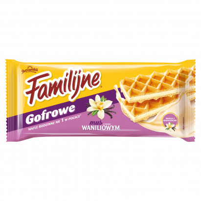 Familijne Gofrowe wafle mus o smaku waniliowym 130 g