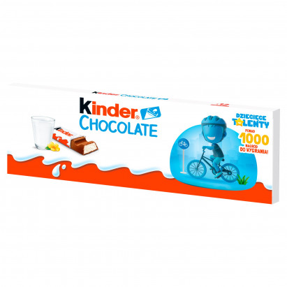 Kinder Chocolate Batonik z mlecznej czekolady z nadzieniem mlecznym 150 g (12 sztuk)