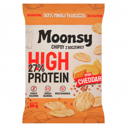 Moonsy Chipsy z soczewicy smak cheddar 60 g