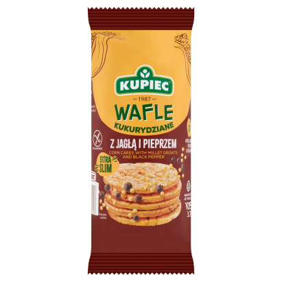 Kupiec Extra Slim Wafle kukurydziane z jagłą i pieprzem 105 g