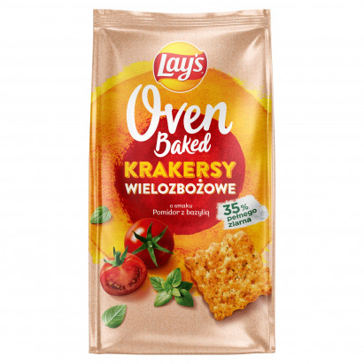 Lay's Oven Baked Krakersy wielozbożowe o smaku pomidor z bazylią 80 g