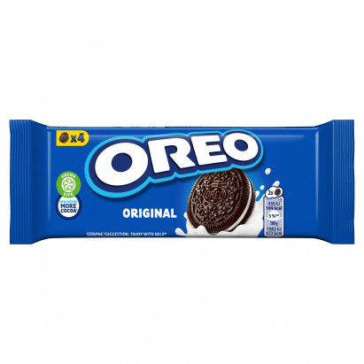 Oreo Original Ciastka kakaowe z nadzieniem o smaku waniliowym 44 g (4 sztuki)