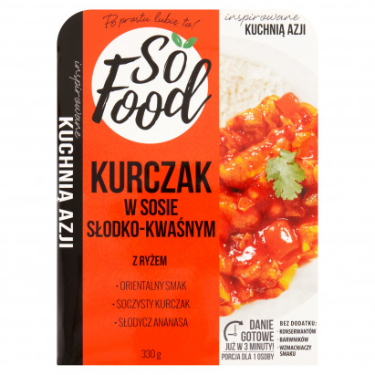 So Food Inspirowane Kuchnią Azji Kurczak w sosie słodko-kwaśnym z ryżem 330 g