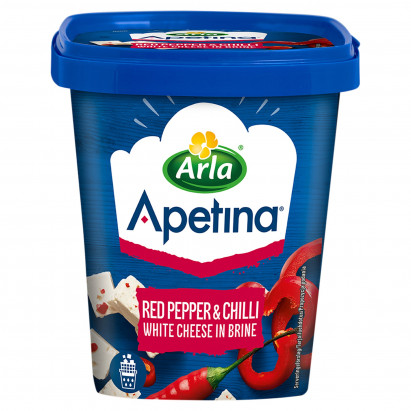 Arla Apetina Ser biały typu śródziemnomorskiego w zalewie solankowej z czerwoną papryką chili 410 g