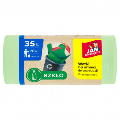 Jan Niezbędny Worki na śmieci do segregacji zawiązywane szkło 35 l 20 sztuk