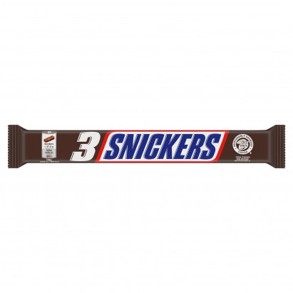 Snickers Czekolada mleczna z nugatem i nadzieniem karmelowym z orzeszkami 112,5 g (3 x 37,5 g)