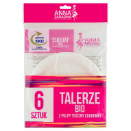 Anna Zaradna Picnic & Party Talerze bio z pulpy trzciny cukrowej 6 sztuk