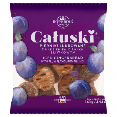 Kopernik Całuski Pierniki lukrowane z nadzieniem o smaku śliwkowym 140 g