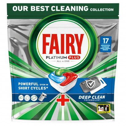 Fairy Platinum Plus Świeża ziołowa bryza Tabletki do zmywarki All In One, 17 kapsułek