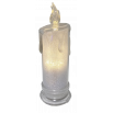 Świeca LED akrylowa 18 cm z bateriami ciepły biały