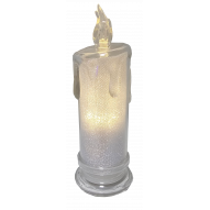 Świeca LED akrylowa 18 cm z bateriami ciepły biały