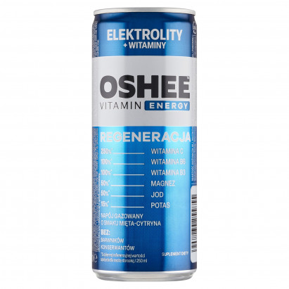 Oshee Vitamin Energy Napój gazowany o smaku mięta-cytryna 250 ml
