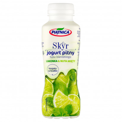 Piątnica Skyr jogurt pitny typu islandzkiego limonka & nuta mięty 330 ml