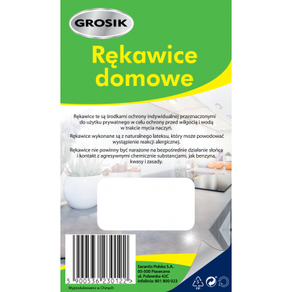 Grosik Rękawiczki domowe rozmiar S 1 para