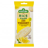 Kupiec Wafle ryżowe w polewie jogurtowej o smaku cytrynowym 60 g (4 sztuki)