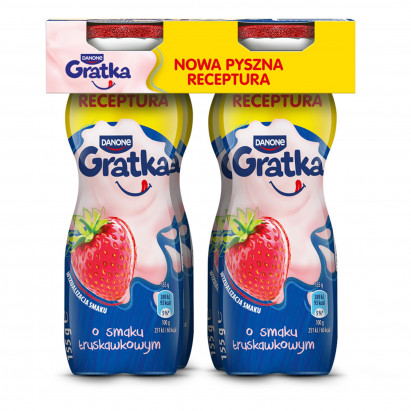 Danone Gratka Jogurt do picia o smaku truskawkowym 4 x 155 g