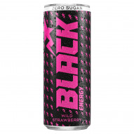 Black Energy Zero Sugar Wild Strawberry Gazowany napój energetyzujący 250 ml