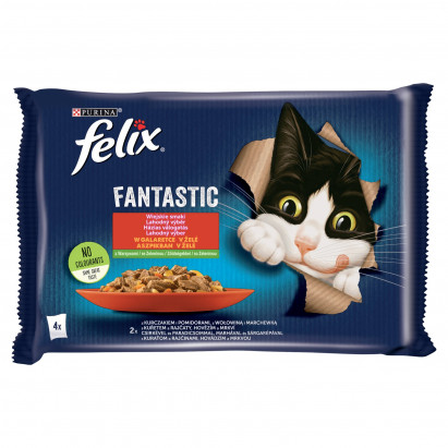 Felix Fantastic Karma dla kotów wiejskie smaki w galaretce 340 g (4 x 85 g)