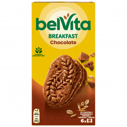 Belvita Breakfast Ciastka Zbożowe O Smaku Kakaowym Z Kawałkami Czekolady 300 G