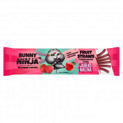 Bunny Ninja Fruit Straws Przekąska owocowa o smaku jabłko malina 16 g