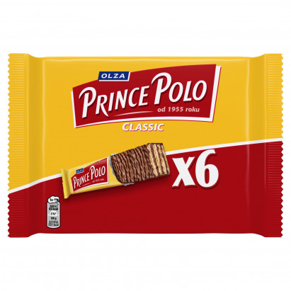 Prince Polo Classic Kruchy wafelek z kremem kakaowym oblany czekoladą 105 g (6 x 17,5 g)