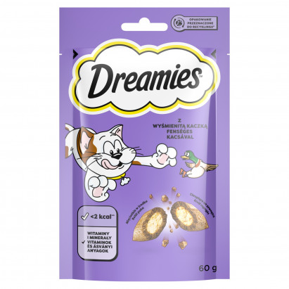 Dreamies Karma uzupełniająca dla dorosłych kotów i kociąt z wyśmienitą kaczką 60 g