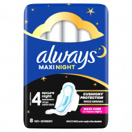 Always Maxi Podpaski Ze Skrzydełkami Secure Night (Rozmiar 4) 8 Podpaski