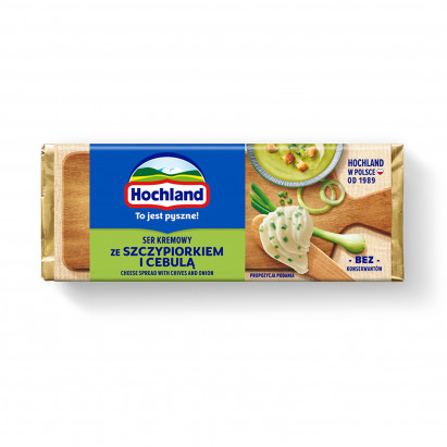 Hochland Ser kremowy ze szczypiorkiem i cebulą 90 g