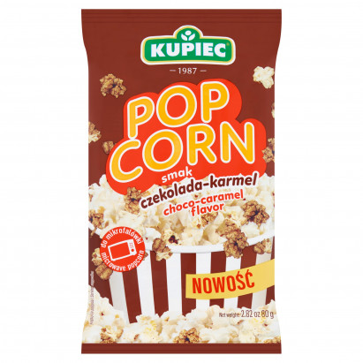 Kupiec Popcorn smak czekolada-karmel do mikrofalówki 80 g