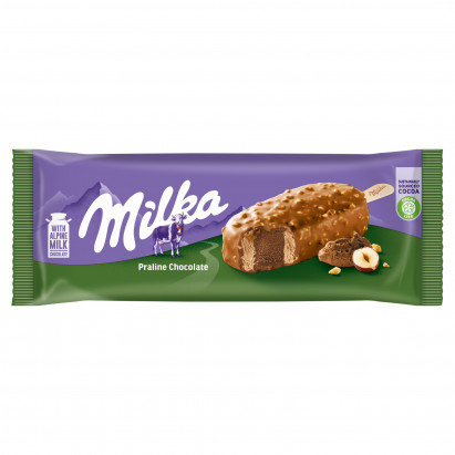 Milka Lody orzechowe z sosem z czekoladą mleczną i pastą z orzechów laskowych 90 ml