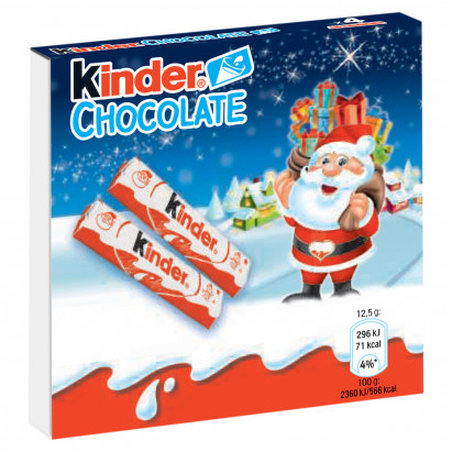 Kinder Chocolate Batonik z mlecznej czekolady z nadzieniem mlecznym 50 g (4 sztuki)