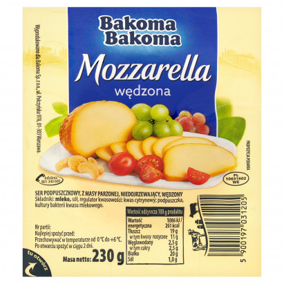 Bakoma Mozzarella wędzona 230 g