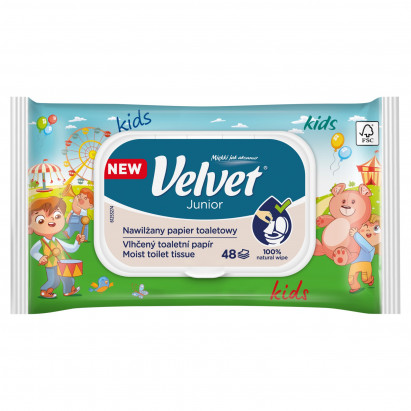 Velvet Junior Nawilżany papier toaletowy 48 sztuk