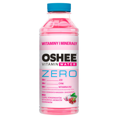 Oshee Vitamin Water Zero Napój niegazowany smak czerwonych winogron-dragonfruit 555 ml