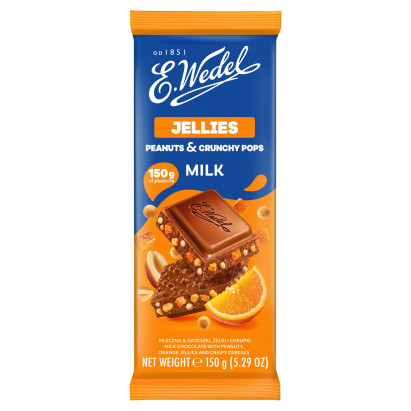 E. Wedel Czekolada mleczna & orzeszki żelki i chrupki 150 g