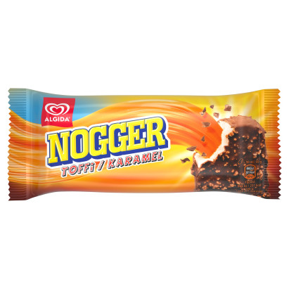 Nogger Lody o smaku waniliowym z nadzieniem karmelowym w polewie o smaku czekoladowym 90 ml