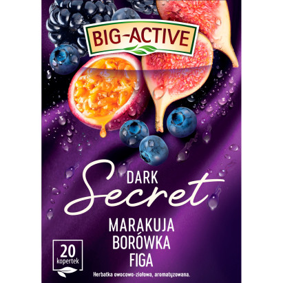 Big-Active Dark Secret Herbatka owocowo-ziołowa marakuja borówka figa 45 g (20 x 2,25 g)