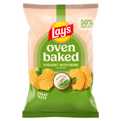 Lay's Oven Baked Pieczone formowane chipsy ziemniaczane o smaku jogurtu z ziołami 110 g