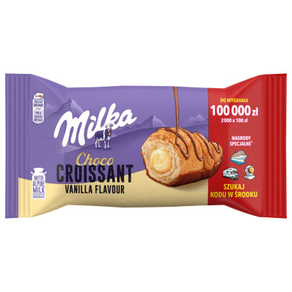 Milka Croissant Choco Vanilla, rogalik z ciasta francuskiego z nadzieniem o smaku waniliowym - 50 g