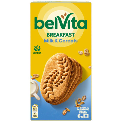 belVita ciastka zbożowe z mlekiem, wzbogacone w wapń, magnez i żelazo ciastka zbożowe - 300 g